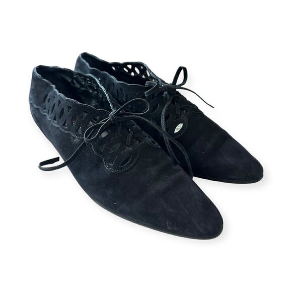 Vintage  French‎ Accessoire Diffusion Nubuck Lace up Flats, Size 38EU, - Picture 3 of 10